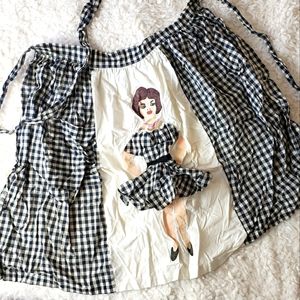 Vintage Black and White Checkered Apron